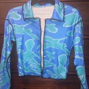 SHEIN | Blue Multi Color Blouse